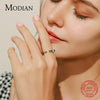 MODIAN Real 925 Sterling Silver Romantic Heart Rainbow Color Crystal Rings Bracelet Bangle Jewelry Sets For Women Fine Jewelry
