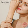 MODIAN Real 925 Sterling Silver Romantic Heart Rainbow Color Crystal Rings Bracelet Bangle Jewelry Sets For Women Fine Jewelry