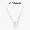 MODIAN Romantic Lock Design Sparkling Clear CZ Necklace 925 Sterling Silver Chain Necklace For Women Fine Jewelry Wedding Gift