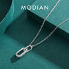 MODIAN Romantic Lock Design Sparkling Clear CZ Necklace 925 Sterling Silver Chain Necklace For Women Fine Jewelry Wedding Gift