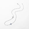 MODIAN Simple Cross Beads Necklace Real 925 Sterling Silver Blue Zirconia Eye Link Chain Necklaces For Women Party Fine Jewelry