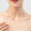 MODIAN Simple Cross Beads Necklace Real 925 Sterling Silver Blue Zirconia Eye Link Chain Necklaces For Women Party Fine Jewelry