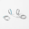 MODIAN Solid 925 Sterling Silver Circle Rhombus Turquoise Hoop Earrings Trendy Platinum Plated Ear Buckle For Women Fine Jewelry