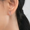 MODIAN Solid 925 Sterling Silver Circle Rhombus Turquoise Hoop Earrings Trendy Platinum Plated Ear Buckle For Women Fine Jewelry
