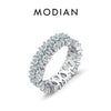 MODIAN Solid 925 Sterling Silver Exquisite Luxury Emerald Cut High Grade Zirconia Ring For Women Wedding Engagement Fine Jewelry