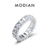 MODIAN Solid 925 Sterling Silver Exquisite Luxury Emerald Cut High Grade Zirconia Ring For Women Wedding Engagement Fine Jewelry