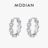 MODIAN Solid 925 Sterling Silver Infinite Love Sparkling CZ Hoop Earrings Original Design For Women Wedding Fine Jewelry Gifts