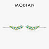 MODIAN Solid 925 Sterling Silver Minimalist Enamel Tree Leaves Stud Earrings Trendy Simple Earrings for Women Fine Jewelry Gift
