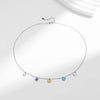 MODIAN Solid 925 Sterling Silver Rainbow Colorful Enamel Hearts Pendant Necklace Adjustable Link Chain For Women Fine Jewelry