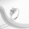 MODIAN Solid 925 Sterling Silver Rectangle & Heart Sparkle Clear CZ Female Ring For Women Wedding Fine Promise Jewelry