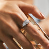 MODIAN Solid 925 Sterling Silver Rectangle & Heart Sparkle Clear CZ Female Ring For Women Wedding Fine Promise Jewelry