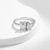 MODIAN Solid 925 Sterling Silver Rectangle & Heart Sparkle Clear CZ Female Ring For Women Wedding Fine Promise Jewelry