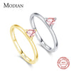MODIAN Trendy 925 Sterling Silver Simple Triangle Morganite Stone Finer Rings Elegant Simple Ring For Women Party Jewelry Anillo