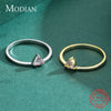 MODIAN Trendy 925 Sterling Silver Simple Triangle Morganite Stone Finer Rings Elegant Simple Ring For Women Party Jewelry Anillo