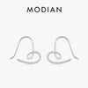 MODIAN Vintage Lines Heart Hoop Earrings 925 Sterling Silver Romantic Hearts Earrings Classic Wedding Jewelry For Women Grils