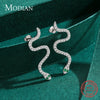 MODIAN Winter Trendy Black Snake Earrings Real 925 Sterling Silver Luxury Animal Punk Earrings For Women Party Fine Jewelry