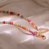 MOON GIRL Colorful Beads Initial Choker for Women Stainless Steel Letter Pendant Necklace  Shell Heart Boho Jewelry