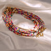 MOON GIRL Colorful Beads Initial Choker for Women Stainless Steel Letter Pendant Necklace  Shell Heart Boho Jewelry