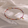 MOON GIRL Colorful Beads Initial Choker for Women Stainless Steel Letter Pendant Necklace  Shell Heart Boho Jewelry
