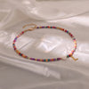MOON GIRL Colorful Beads Initial Choker for Women Stainless Steel Letter Pendant Necklace  Shell Heart Boho Jewelry