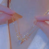 Merry Christmas Exquisite Zircon Elk Necklaces for Women   Crystal Deer Pendant Clavicle Chain Necklace Festival Jewelry