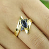 Milangirl  Ring Cross Inlaid Blue Red Rhinestone Female Ring Temperament Girl  Party Jewelry Gift Daily Wearable