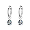 Modian 100% 925 Sterling Silver Classic Circle Sparkling Clear CZ Hoop Earrings For Women Luxury Wedding Statement Jewelry Arete