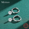 Modian 100% 925 Sterling Silver Classic Circle Sparkling Clear CZ Hoop Earrings For Women Luxury Wedding Statement Jewelry Arete