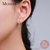 Modian 100% 925 Sterling Silver Classic Circle Sparkling Clear CZ Hoop Earrings For Women Luxury Wedding Statement Jewelry Arete