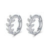 Modian 100% 925 Sterling Silver Lucky Simple Leaves Trendy Female Hoop Earrings Buckle For Women Wedding Statement Fine Jewelry