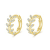 Modian 100% 925 Sterling Silver Lucky Simple Leaves Trendy Female Hoop Earrings Buckle For Women Wedding Statement Fine Jewelry