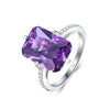 Modian 100% 925 Sterling Silver Rectangle 5A Clear Zircon Luxury Rings Anniversary Engagement Jewelry For Women Rings
