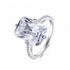 Modian 100% 925 Sterling Silver Rectangle 5A Clear Zircon Luxury Rings Anniversary Engagement Jewelry For Women Rings