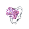 Modian 100% 925 Sterling Silver Rectangle 5A Clear Zircon Luxury Rings Anniversary Engagement Jewelry For Women Rings