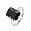 Modian 100% 925 Sterling Silver Rectangle 5A Clear Zircon Luxury Rings Anniversary Engagement Jewelry For Women Rings