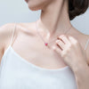 Modian 100% 925 Sterling Silver Red CZ Heart Necklace Pendant  for Women Short Necklaces France Style 2020 Mode Collar Bijoux