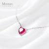 Modian 100% 925 Sterling Silver Red CZ Heart Necklace Pendant  for Women Short Necklaces France Style 2020 Mode Collar Bijoux