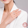 Modian 100% Real 925 Sterling Silver Oval Zirconia Female Finger Ring Adjustable Chain Link Rings For Women Wedding Jewelry Gift