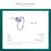 Modian 100% Real 925 Sterling Silver Simple Luxury Oval Rainbow Color Tourmaline Finger Ring For Women Wedding Statement Jewelry