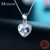 Modian 2020 New Design 925 Sterling Silver Heart pendant Heart Clear Zirconia Classic Wedding Chain Jewelry For Women