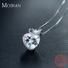 Modian 2020 New Design 925 Sterling Silver Heart pendant Heart Clear Zirconia Classic Wedding Chain Jewelry For Women