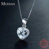 Modian 2020 New Design 925 Sterling Silver Heart pendant Heart Clear Zirconia Classic Wedding Chain Jewelry For Women