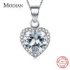 Modian 2020 New Design 925 Sterling Silver Heart pendant Heart Clear Zirconia Classic Wedding Chain Jewelry For Women
