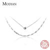 Modian New Design 925 Sterling Silver Double Layer Chokers Necklace for Women Geometric Necklace Korea Style Fine Jewelry