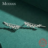 Modian New Lucky Tree of Life Long Ear Studs 100% 925 Sterling Silver Leaves Cute Stud Earrings For Women Wedding Jewelry