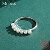 Modian New Real 925 Sterling Silver Simple Trendy Elegant Female Pearl Finger Ring For Women Gold Color Wedding Jewelry