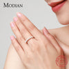 Modian New Real 925 Sterling Silver Simple Trendy Elegant Female Pearl Finger Ring For Women Gold Color Wedding Jewelry