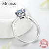 Modian New Real 925 Sterling Silver Zircon Crown Crystal Finger Ring For Women Paved Engagement Wedding Jewelry