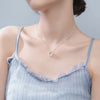 Modian New Real 925 Sterling Silver Round Clear CZ Exquisite Luxury Pendant Necklace For Women Wedding Fine Jewelry