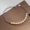 Modian 925 Sterling Silver Baroque Pearl Bracelet Chain Link For Women Irregular Design Fine Female Jewelry Gifts